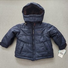 London Fog Boy's Puffer Hooded Insulated Jacket 18mo Lined Full Zip Navy NWT
