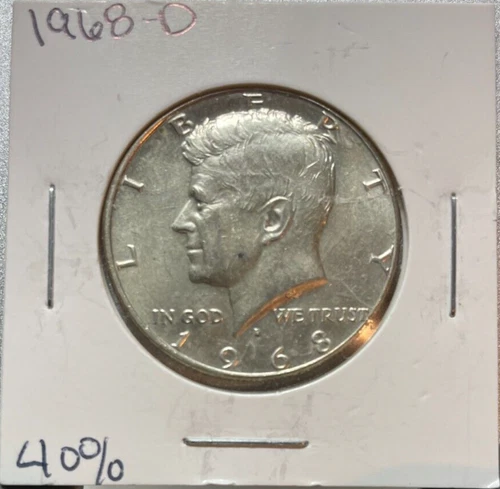 1968-D 50C Kennedy Silver Half Dollar - US Silver Coin