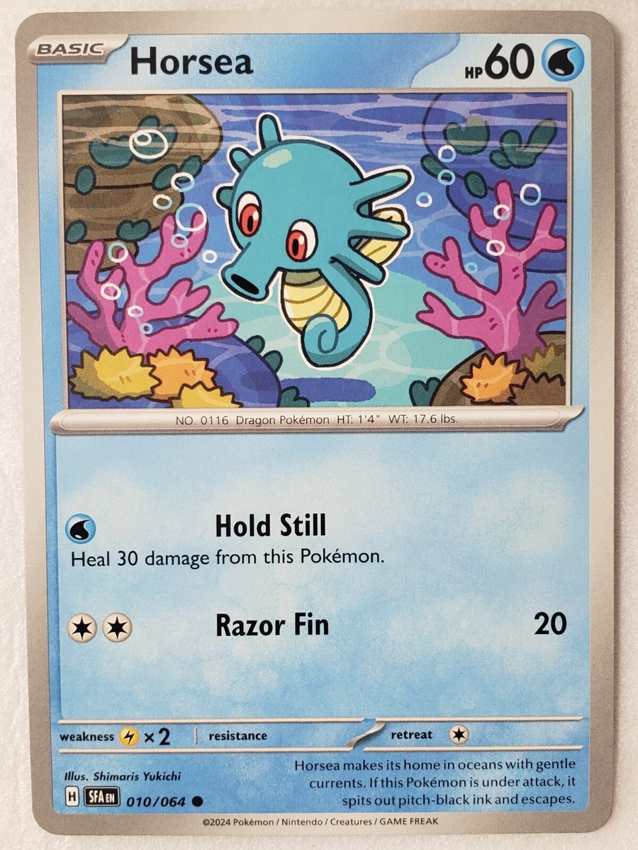 Horsea 010/064 NM / M - Shrouded Fable Pokemon Card - $2 Combined Shipping Horsea 010/064 NM / M - Shrouded Fable Pokemon Card - $2 Combined Shipping
