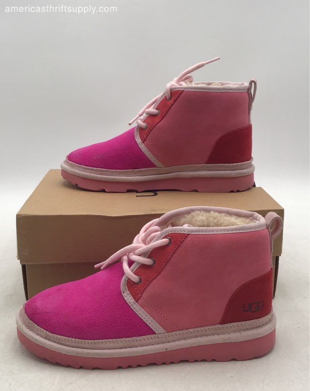 Ugg Neumel Mashup Youth Pink Ankle Snow Boots - Size 3