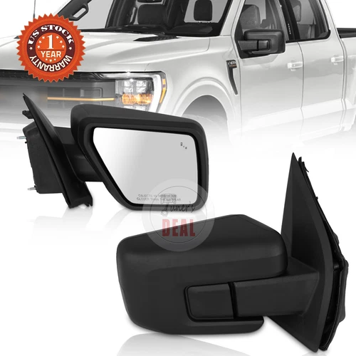 For 2021-23 Ford F-150 Pair Right+Left Side Door Mirror Power Heat BSM M-Folding