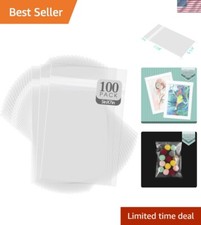 100-Pack Crystal Clear 5x7 Storage Bags - Acid-Free Sleeves for Photo Protection