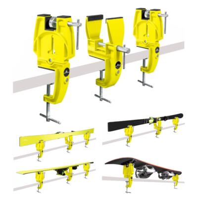 SkinRocks Ski Vise Racing Skispanner Pro Plus World Cup Skihalterung gelb