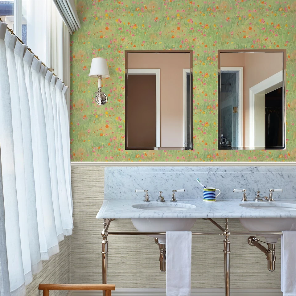 Jiffdiff Wallpaper Rolls Colorful Flower Field Peel and Stick Wall Sticker - Image 3 of 4