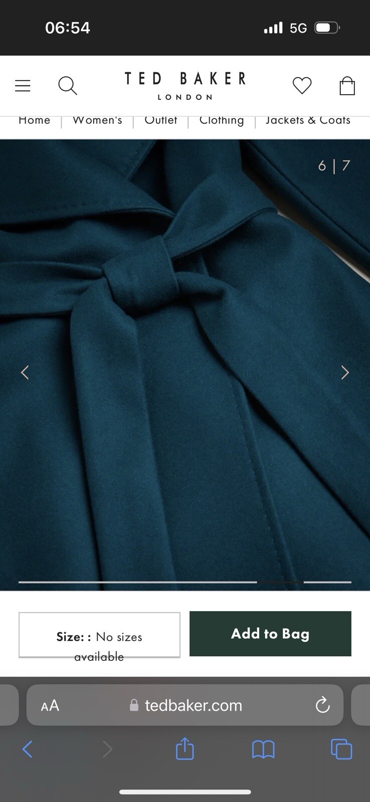 Ted Baker Sandra Dark Teal Wool Long Coat TB1 image 3