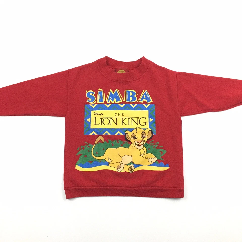 Sudadera De Colección Años 90 Rey León Simba Juvenil Cuello Redondo Disney EE. UU. Película Logo Niños M Foto 4 de 4