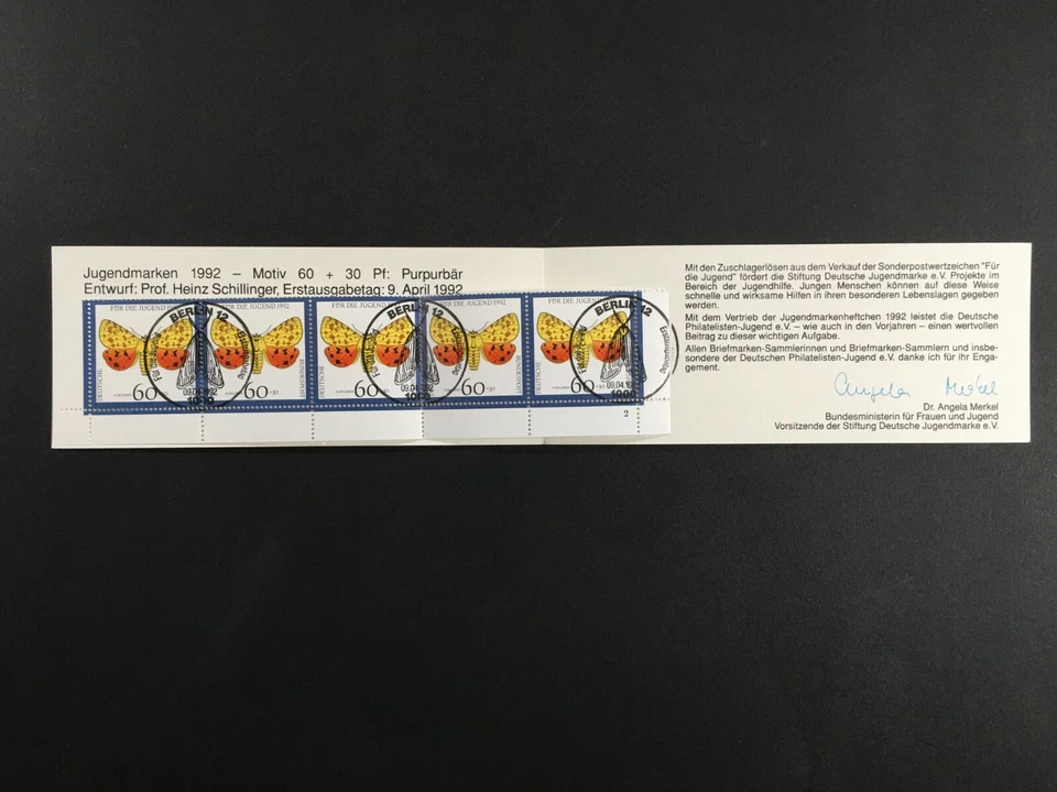 GERMANY STAMP BOOKLET 1992 INSECTS BUTTERFLIES MOTH RARE !! h5538 - Image 3 of 4