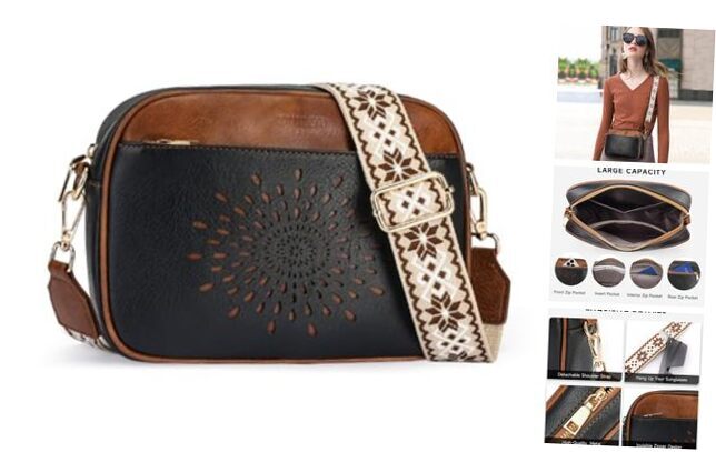 Quilted Crossbody Bags for Women Trendy,Vegan Leather Small 07-black Brown