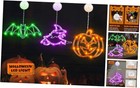 Halloween Lights Decorations, 3 Pack Halloween Window Lights Orange Pumpkin 