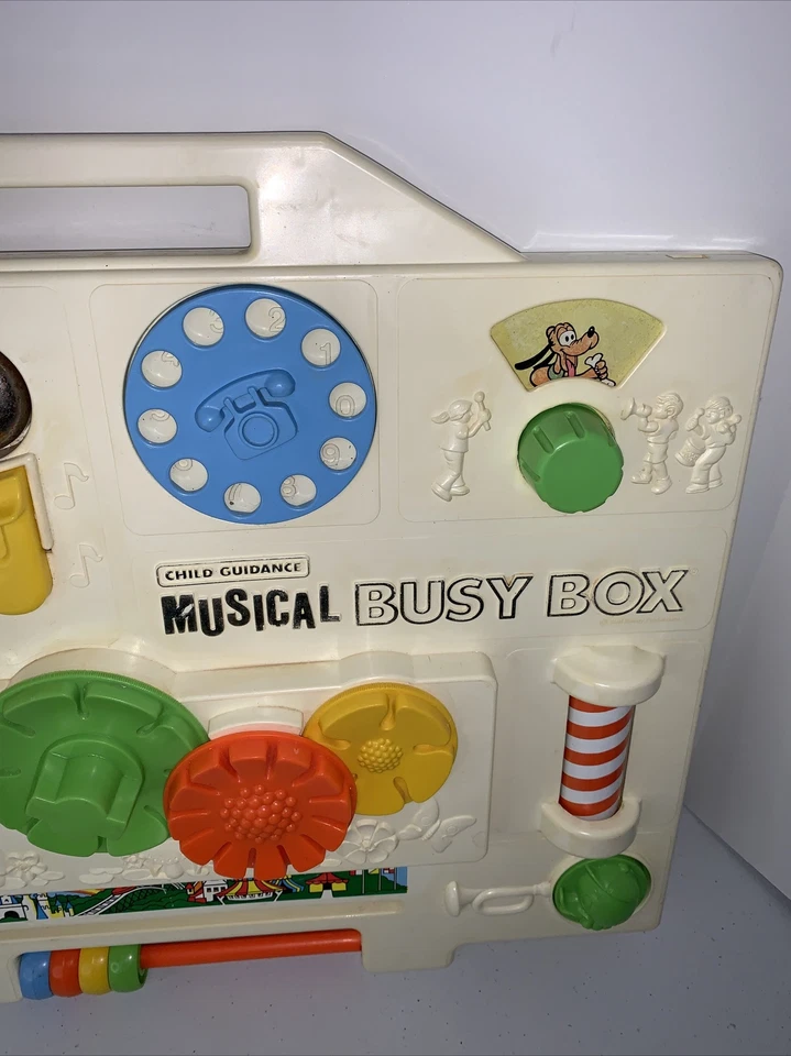 Caja Musical Ocupada Cuna Bebé Centro de Actividades Disney Mickey Mouse 1977 De Colección Funciona Foto 3 de 4