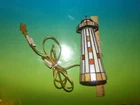 Vintage Stained Glass Light House Tiffany Style 10" Night Light Lamp
