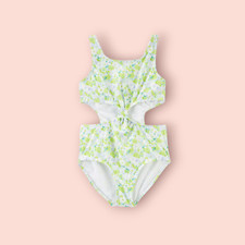 Oshkosh B'gosh Floral Print Cut-Out 1-Piece Swimsuit NWT Size 5, 14