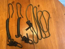 FIVE... MILITARY TENT DRASH ROPES WITH LOCKING TENSIONERS CAMPING HUNT US ARMY