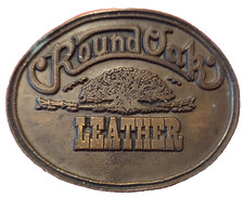 Western Belt Buckle, Round Oak Leather, Bronze, Lewis Buckles, Legendary Buckles