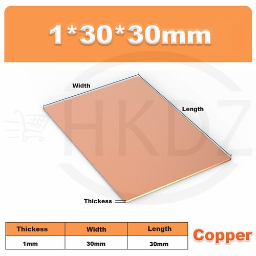 T2 Reinkupfer Platte Blech Kupferblock Laser geschnitten viele Größen 0,3 mm bis 6 mm dick - Bild 69 von 161