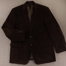 Chaps Jacket M Brown 100 Cotton Corduroy Blazer Elbow Patches 42R