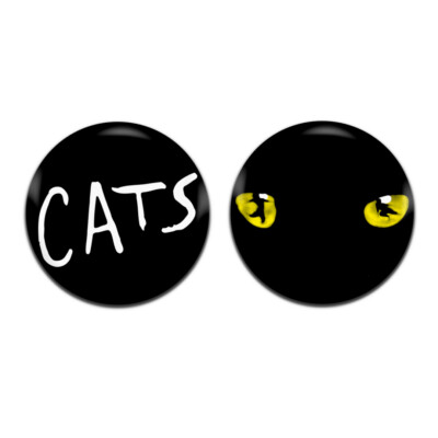 2x Katzen Musical Andrew Lloyd Webber 25 mm / 1 Zoll D Pin Button Anstecker