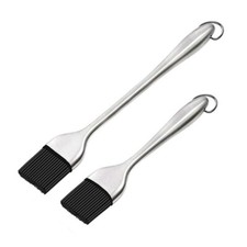 BBQ Basting Brush Silicone Bristles Stainless Steel Handle Make GrillingEasy 3PC