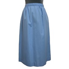 Vintage 80s Pendleton Womens 2 24" Poly Cotton Blend Blue Pencil Skirt Pockets