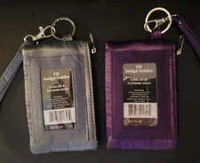 Grey or Purple ID Holder/Zippered Wallet Wristlet New with tag
