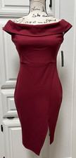 Women Lulus  Burgundy Midi of the Shoulder  Dress Size- S
