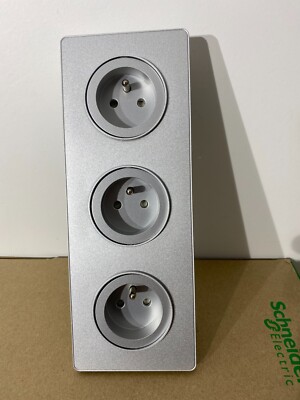 Prise De Courant Schneider ODACE Aluminium 2P Sans Terre - Référence 530033 | Neuf