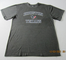 Houston Teaxans Mens 2XT Gray Short Sleeve NFL Team Apparel Outdoor Casual Men 