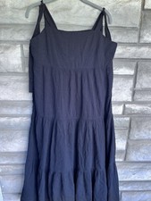 Madewell Black Long Flare Cotton Dress Medium 