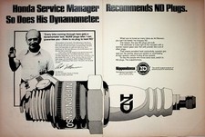 1977 Mt View CA Honda Art Manson ND Spark Plugs 2-Page Vintage Motorcycle Ad