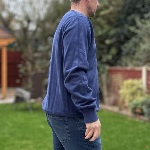 Puma Blue Jumper Men's Size XL Round Neck Fleece Winter Sweater Sweatshirt - Picture 5 of 5