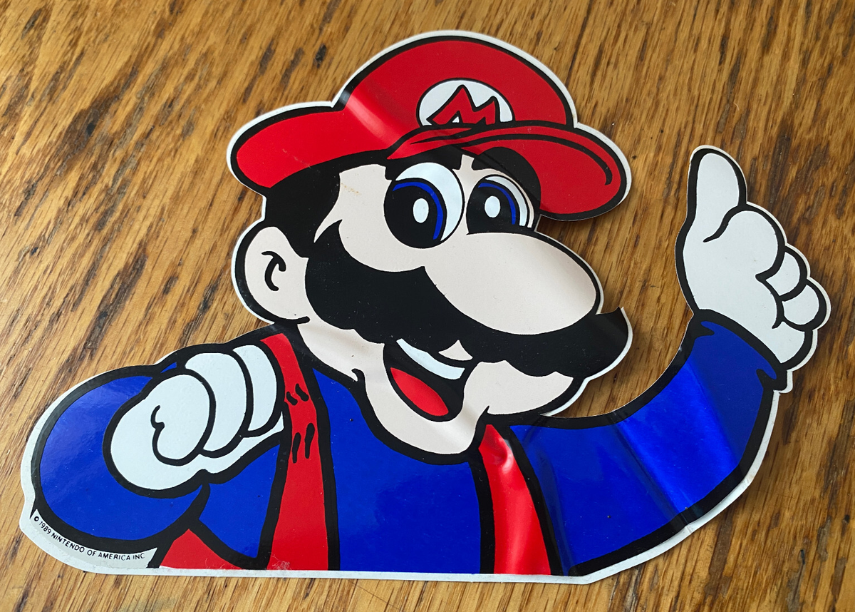 1989 Nintendo of America LARGE Sticker super mario nes new factory
