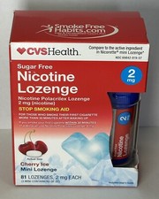CVS HEALTH NICOTINE LOZENGE 2 Mg CHERRY ICE MINI LOZENGE 81 Ct. EXP. 06/2025