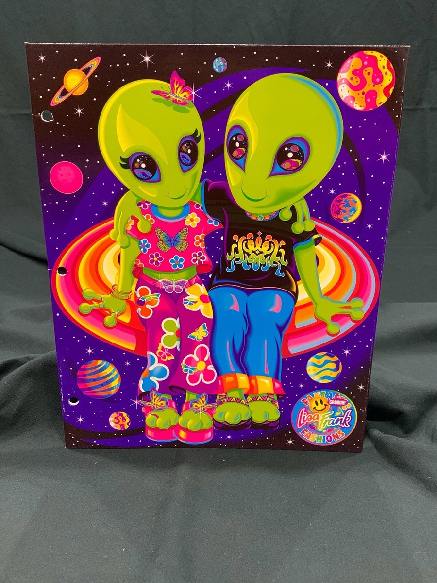 Brand New Vintage Lisa Frank Folder for 3 Ring Binder Aliens