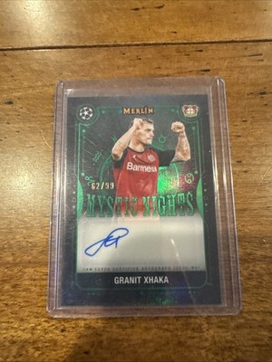 2024-25 Topps Merlin UEFA Granit Xhaka Green Mystic Nights Auto 62/99