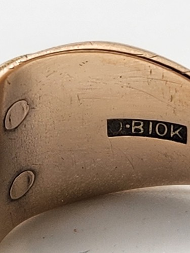 Mens 10k Solid Yellow Gold BPOE Elks Lodge Otsby & Barton Vintage Ring Size 6.25 - Picture 8 of 12