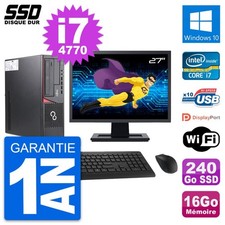 PC Fujitsu E720 E85+ DT Ecran 27" i7-4770 RAM 16Go SSD 240Go Windows 10 Wifi