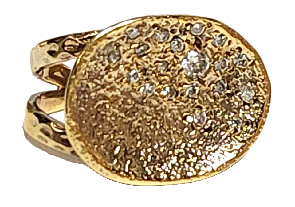 Мелинда Мария вогнутая кованая капсула позолоченное регулируемое кольцо с акцентами Zicon - Изображение 3 из 4