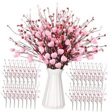 36 Pcs Valentine's Day Decorations Valentine's Day Berry Picks 17 Inch Pink