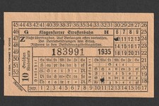 VINTAGE 1935 KLAGENFURTER STRAßENBAHN AUSTRIA - AUSTRIAN RAILWAY TICKET