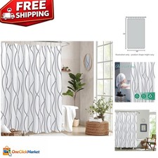 Luxury Bathroom Decor - 72  Silver Grey Shower Curtain with Button Holes