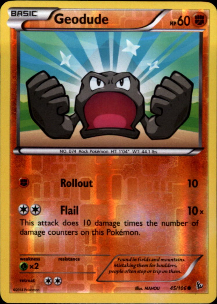 XY - Flashfire #45/106 Geodude Reverse Holo Rare