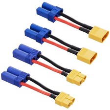 4pcs XT60 to EC5 Male Female Adapter, XT60-EC5