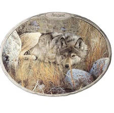 Bradford Exchange “August” Wolf Plate – Sentinels of the Seasons – Carl Brenders