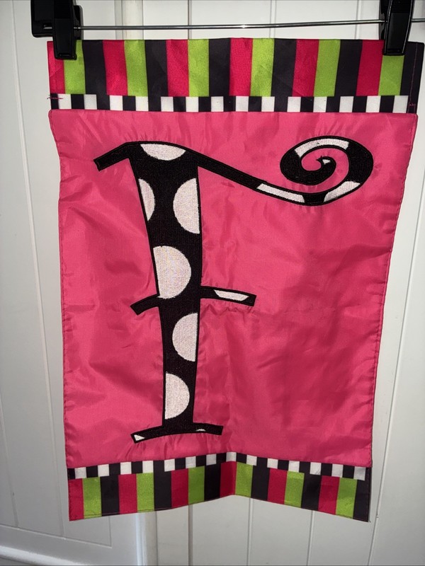 Evergreen Enterprises Twirly Curly Monogram Garden Flag Size: 13 X 18.5  -F