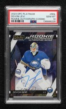 2023-24 O-Pee-Chee Platinum Rookie Cosmic 8/35 Devon Levi PSA 10 GEM MT Auto vs3