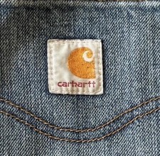 34W X 36L Carhartt Blue Jeans With Distressed Features Relaxed Fit