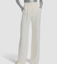 Veronica Beard Women's Ivory Pleated Wide-Leg Robinne Dress Pants Size 0