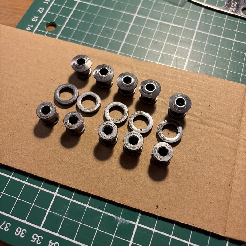 Shimano Dura Ace FC-7803 Chainring bolts / spacers - Y-1F3 98050 & Y-1G5 98120