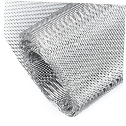 Universal 170"x40" Car Grill Mesh 3x6mm Rhombus - Silver - 170x40in 1 roll