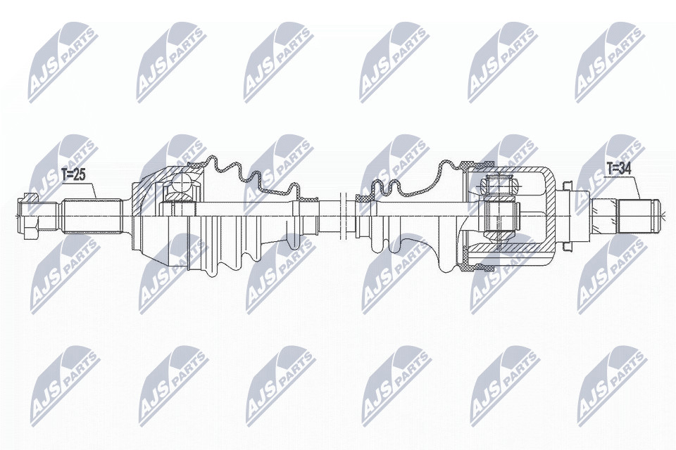 Driveshaft Front Axle Left NPW-FR-103 NTY for FORD B-MAX FIESTA VI - Image 4